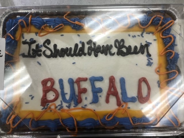 WGRZ's tweet photo. A spokesperson for Wegmans says these cookie cakes are selling fast. How did you prepare for the Super Bowl? Share your food photos using the Near Me feature on the WGRZ app. #BeOn2 https://t.co/QEyvcJSKcn