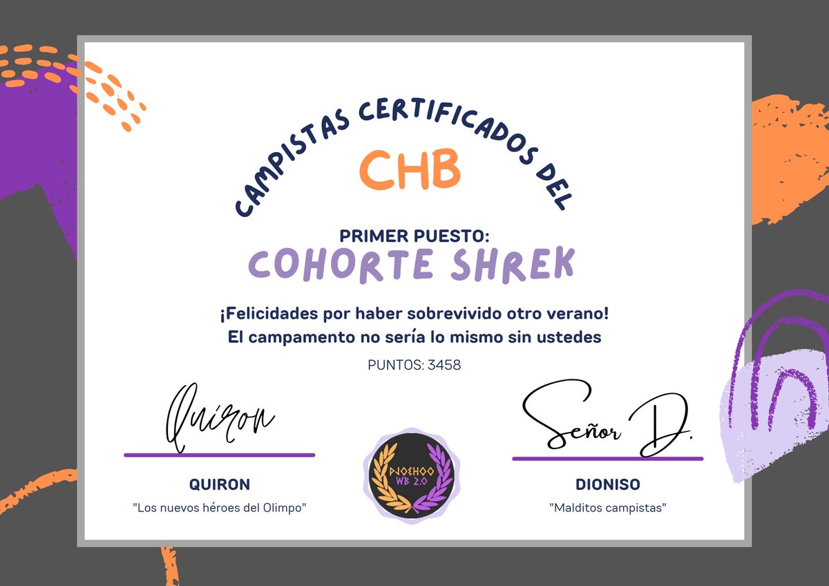 pjohoostuff's tweet photo. Completaron exitosamente todas sus misiones campistas, nos vemos el próximo verano! @cohorteshrek 🧡 https://t.co/fKCUMfa05f