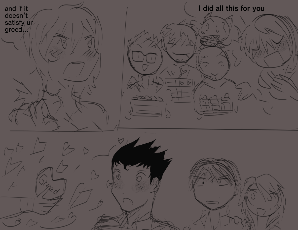 pathsolyh's tweet photo. (oc x canon) greed appreciation tweet by brooke for valentine's day

#fma_60min #selfship https://t.co/d2rsLikoba