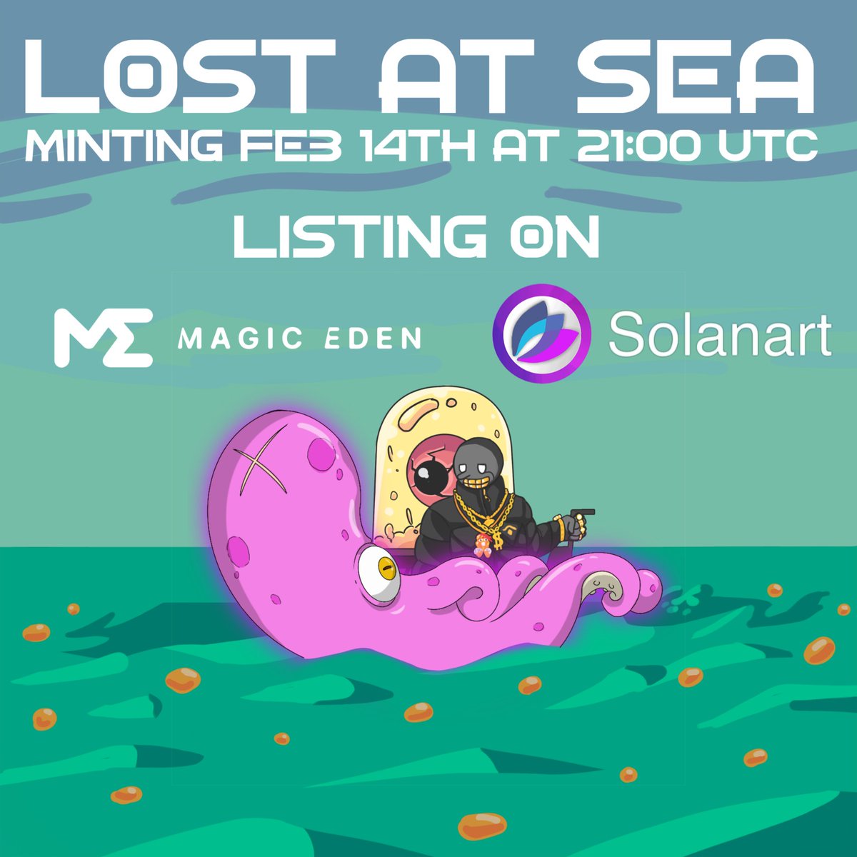 Less Than 24 Hours Until We Set Sail! ⛵️

To Celebrate our official secondary listings with @MagicEden_NFT &amp; <a href="/SolanartNFT/">Solanart - Instant Loans Now Live</a> we are giving away 1 $SOL 🤑

Giveaway 🎉
1 $SOL ($100) 
2x Winners 🙌

To Enter👇
✅ Like &amp; RT
✅ Tag a fren

Ends in 8H ⏰
#SolanaNFTs #NFT #Giveaway #NFTs