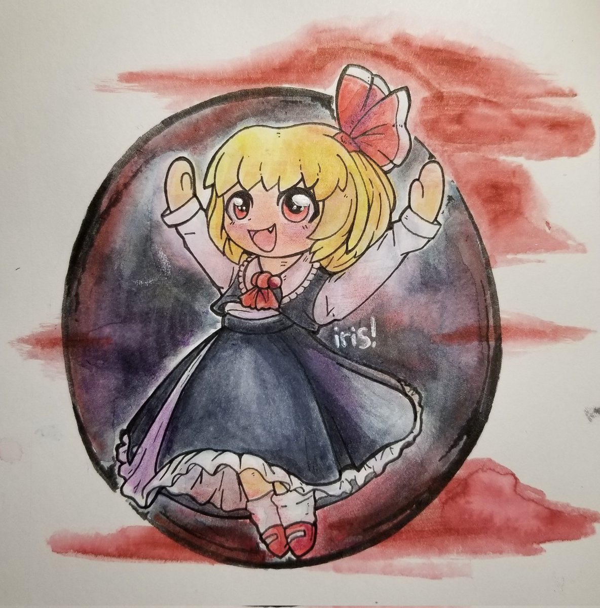 irisillych's tweet photo. rumia!! i messed her skin, and decided to just cover her in some red mist :P

#touhou #東方Project https://t.co/9pO3MhhboN