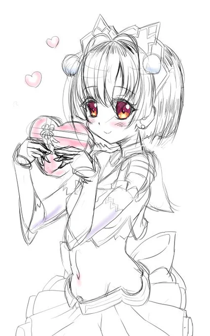 バレンタイン絵ラフ 