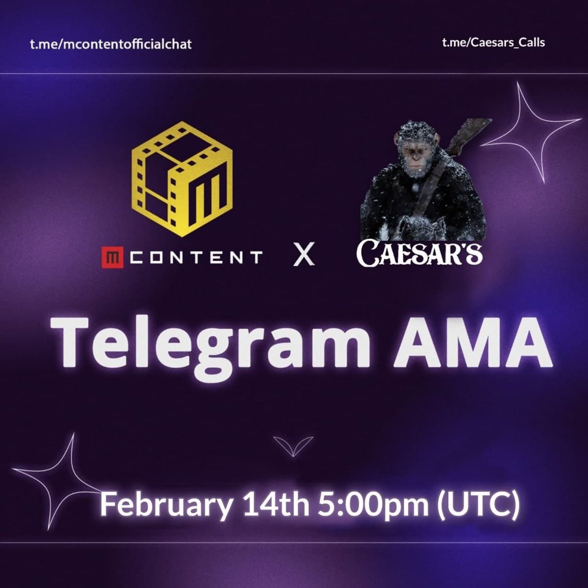 CRT21_'s tweet photo. @gr8naif @JanelovesNFT @MContent_ is launching their ETH bridge on Feb 14th!

Join the last AMA with @CaesarsCalls on Telegram:
https://t.co/lOGG9isSgQ

🎁 Giveaways &amp; WL spots during the AMA 🎁

👀 A HUGE announcement is coming!
💰 You don't want to miss it! 💰

#Presales #ETH #Giveaways @RedDouc https://t.co/VEyat6eeW0