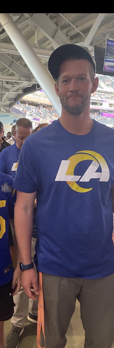 Clayton Kershaw is in attendance to watch his high school catcher play in the Super Bowl!