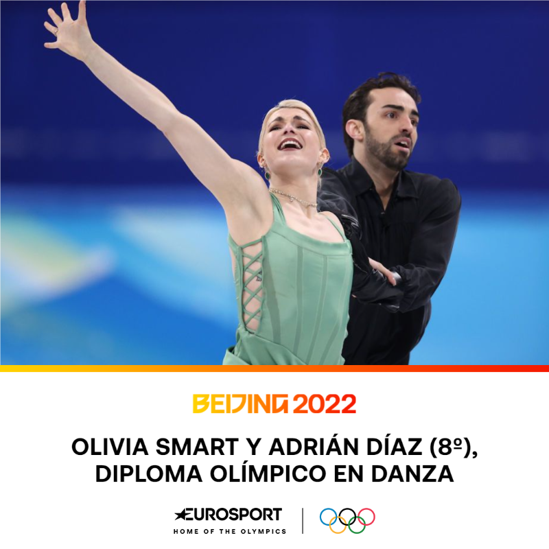 Eurosport_ES's tweet photo. 🇪🇸⛸ ¡OCTAVOS! Finaliza la danza y queda definido el puesto del diploma de @osmartpodium y @adriandiazbron 

¡Enhorabuena! 👏👏