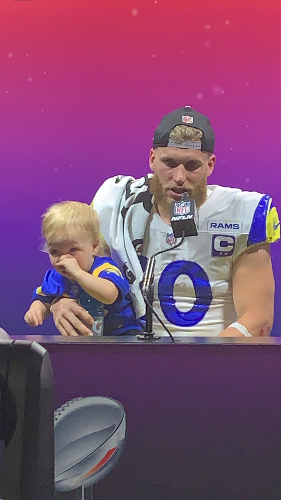 Benjamin Solak on X: Cooper Kupp is talking about a “vision from God” he  received after the Super Bowl loss that he would win Super Bowl MVP. Cooper  Kupp's daughter is trying