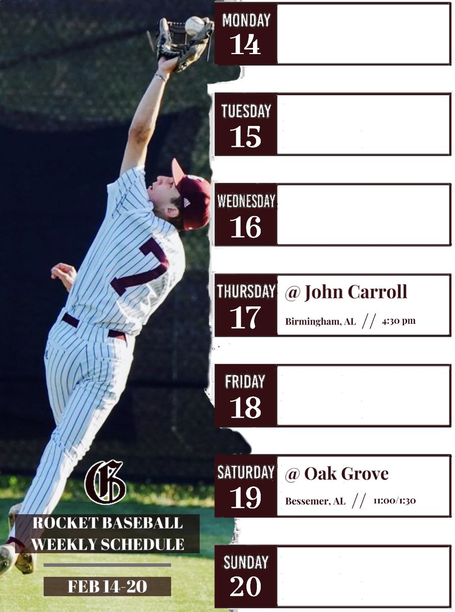 It’s game week!!!!! #HailtheDale #RocketBaseball