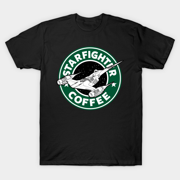 Starfighter #Coffee T-Shirt - theshirtlist.com/starfighter-co… N-1 Starfighter T-Shirt for just $13! #BoggsNicolas #Logo #Movie #N1Starfighter #Parody #StarWars #Starbucks #TheBookOfBobaFett #TV