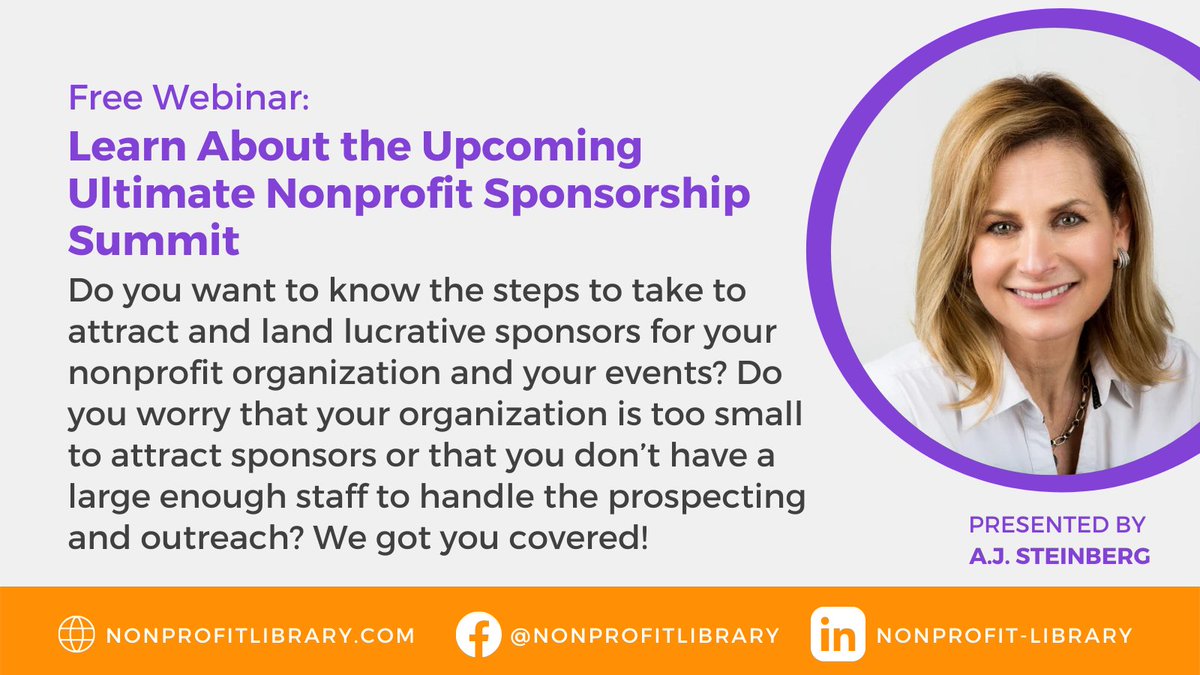 TOMORROW! 💰 Get Your Organization Sponsored!
**Bonus** Only webinar attendees will receive a 10% discount code!📢 Register NOW! bit.ly/3oNWZFf