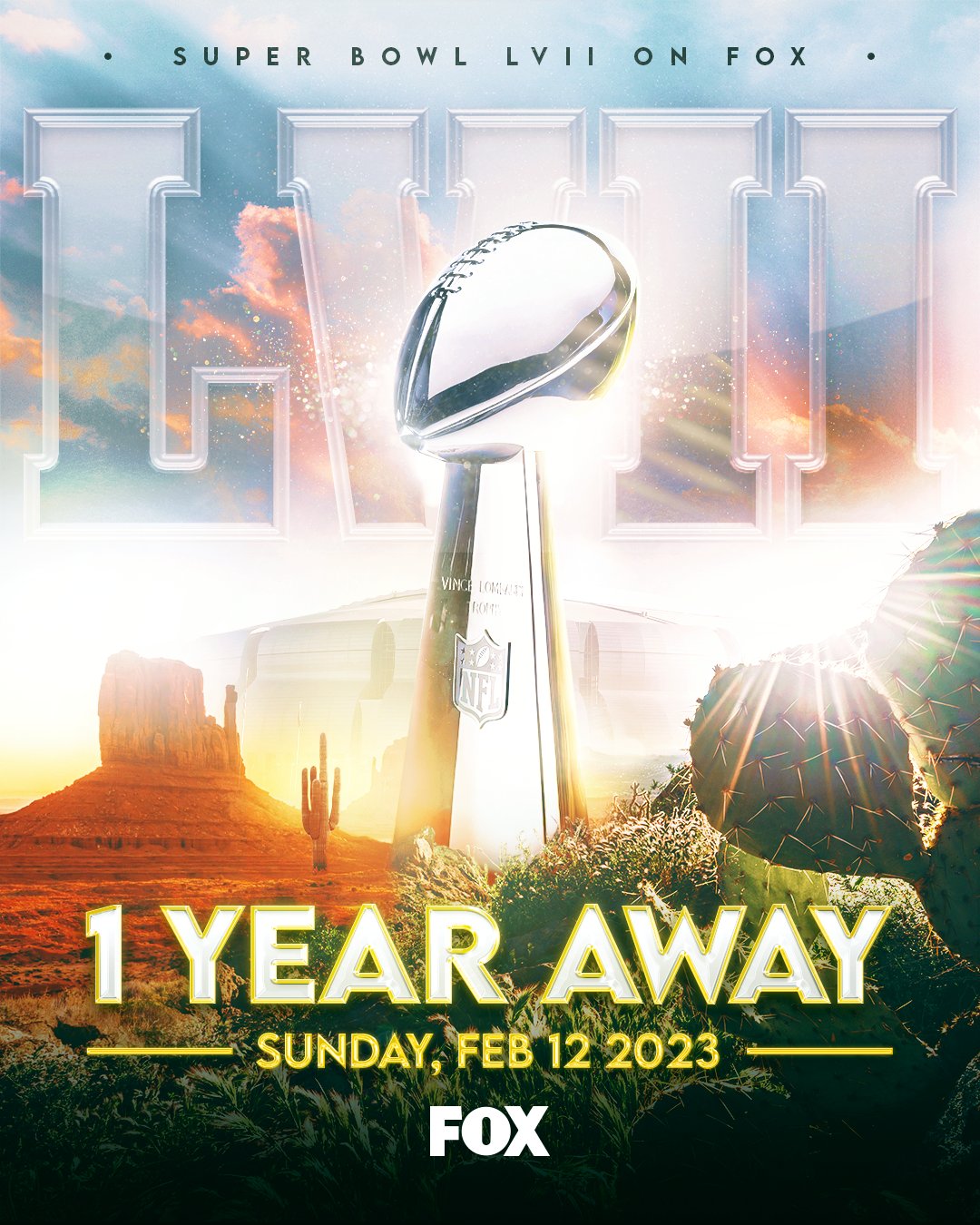 FOX Sports: NFL on X: 'And so our countdown begins We'll see you in  Arizona for Super Bowl LVII on FOX 