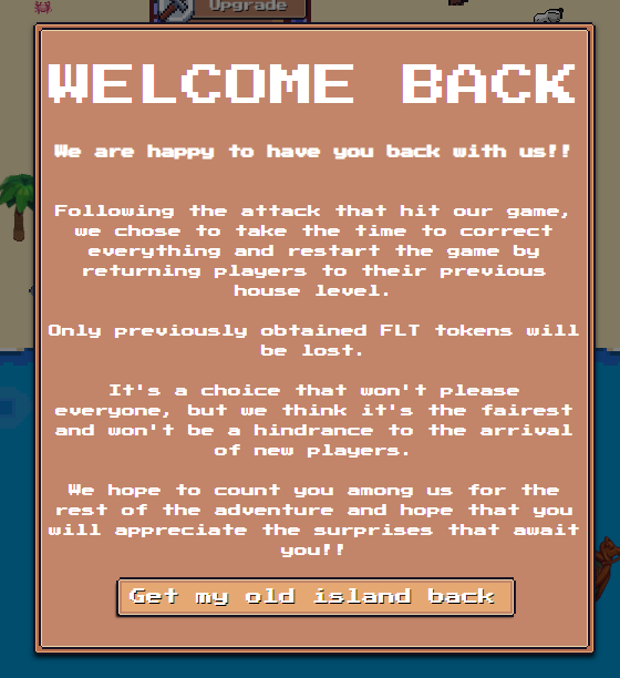 We are happy to announce that Fishland will be making a comeback today at 19 hour UTC (18 hour from now). We hope that your confidence in our project is still intact despite the malicious attack we have been the target of. Prepare your fishing rods !!!!#maticnft #P2E #Play2Earn