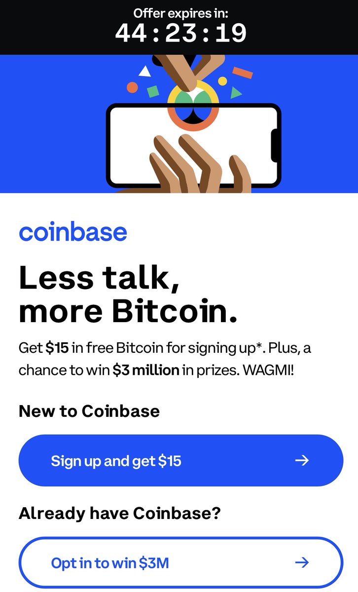 fungibIes's tweet photo. That @coinbase commercial just now was dope af!

Simple, I loved it. Music was 🔥

I didn’t know what it was until I scanned that moving barcode and it took me here 👇 https://t.co/xhbVnU5oyg