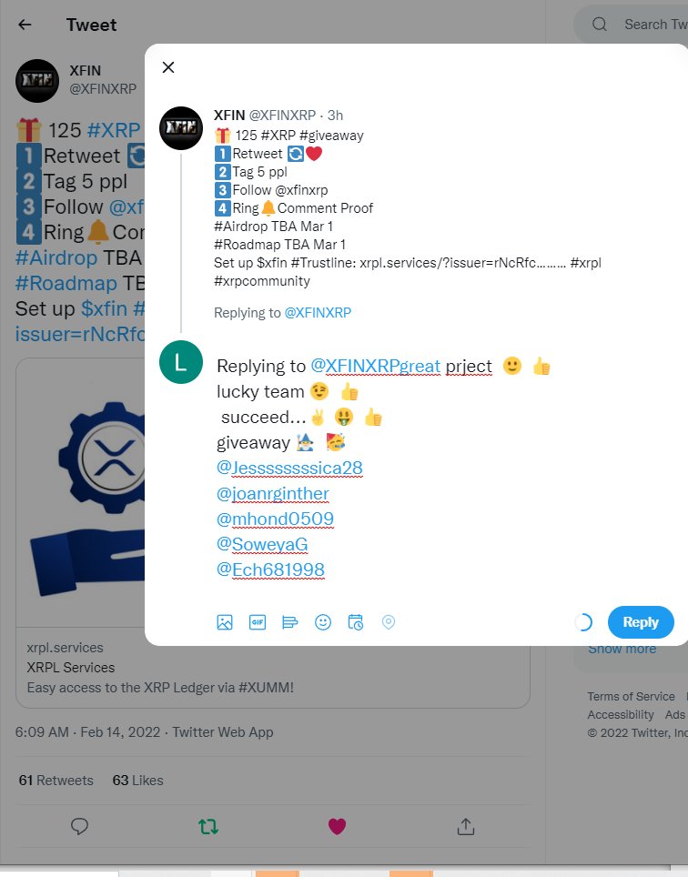 LJungja's tweet photo. @XFINXRP Replying to @XFINXRPgreat prject 🙂👍
lucky team😉👍
 succeed...✌️🤑👍
giveaway🧙‍♂️🥳
@Jessssssssica28 
@joanrginther 
@mhond0509 
@SoweyaG
@Ech681998 https://t.co/hrYXX7dA2U