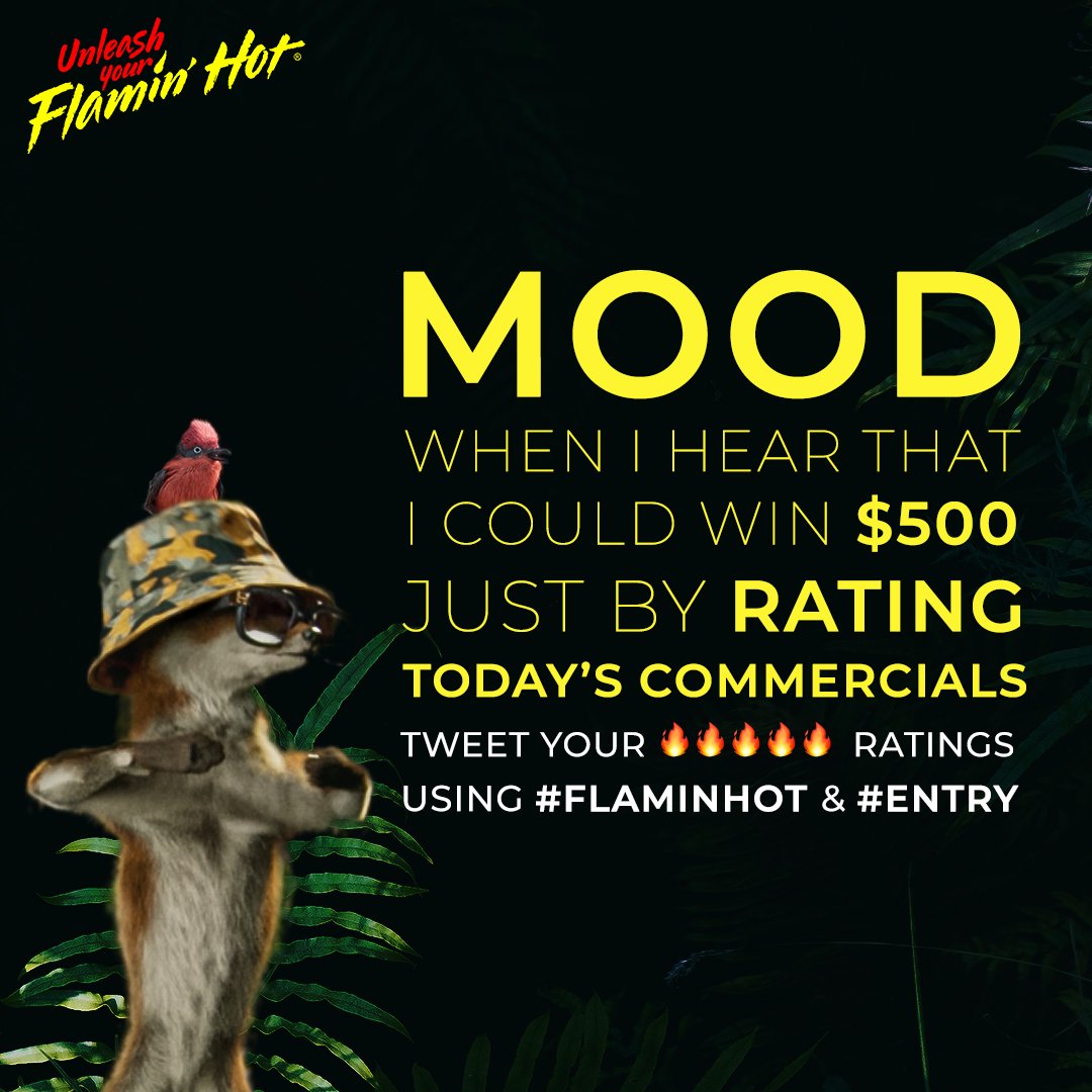 Doritos's tweet photo. Hear me out...you want money. We want you to rate what's 🔥 and what's 🔥🔥🔥🔥🔥 on a scale of 5 using the hashtags #FlaminHot and #entry for the chance to win. It’s a win win for everyone. Rules: https://t.co/7nHH8MxS7y https://t.co/QaduqTG8uL