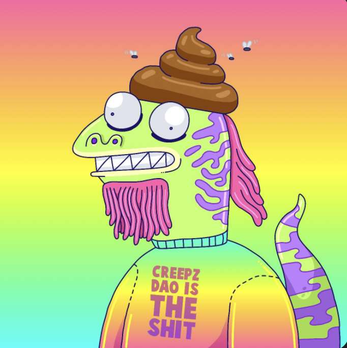 Unreleased art donated to the DAO by the wickedly talented <a href="/psychrome/">PSYCHRØMΞ</a> #CreepzStrongerTogether #Creepz