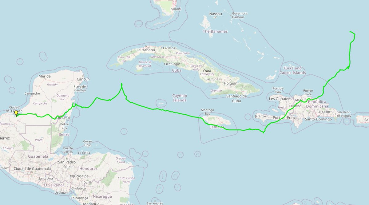 stratoballoon's tweet photo. Current position of the three @RavenAerostar #Thunderheads in flight right now:
#HBAL574 (blue) near Hawaii
#HBAL577 (green) above Mexico
#HBAL579 (red) above New Mexico https://t.co/XceGb7hCTn