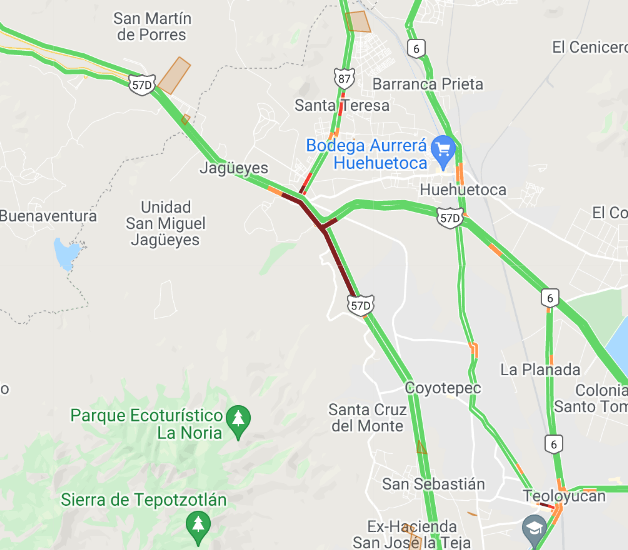 MonitoreoSKT's tweet photo. Buenas noches nos podran indicar a que se debe el trafico sobre la carretera Queretaro Mexico a la altura del km55 Jorobas @CNAC_GN @GN_Carreteras https://t.co/upXgD0ZUim