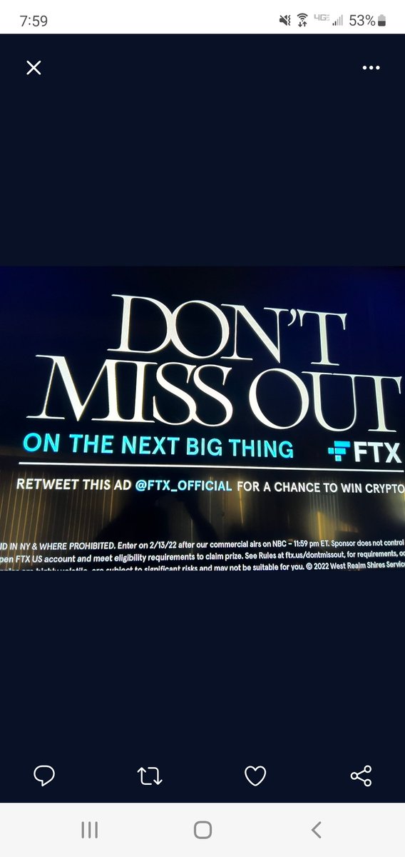Dove7894's tweet photo. @FTX_Official Great commercial! https://t.co/Ndszco0idv