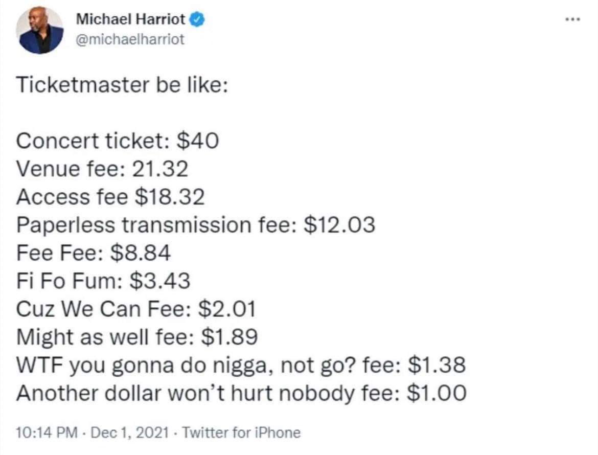 21BricksXXX's tweet photo. Painfully accurate #fuckticketmaster #SuperBowl https://t.co/2ZnpIqWztC