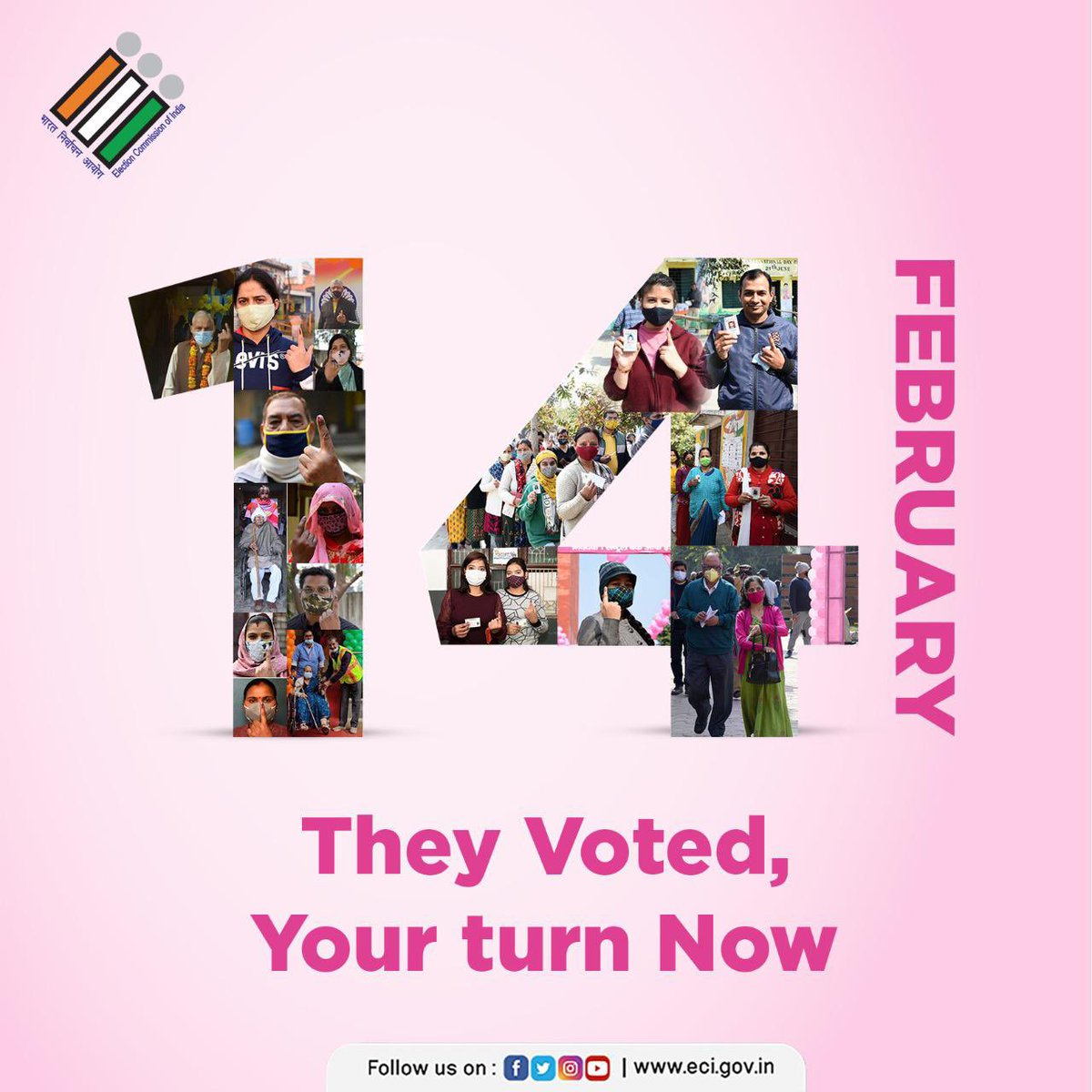 ECISVEEP's tweet photo. Wish you a very happy ‘V for Vote Day’ !! 
Come out and vote with your loved ones today, we expect to see you at the polling booths. 

#VForVote #AssemblyElections2022 #ElectionCommissionOfIndia #ECI https://t.co/9fEiiruSC4