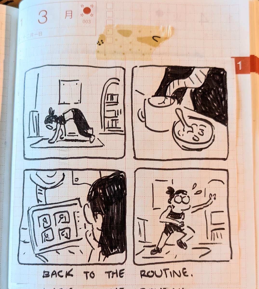 I've been trying to do daily journal comics in my hobonichi this year :^) gonna start a hobonichi thread! 