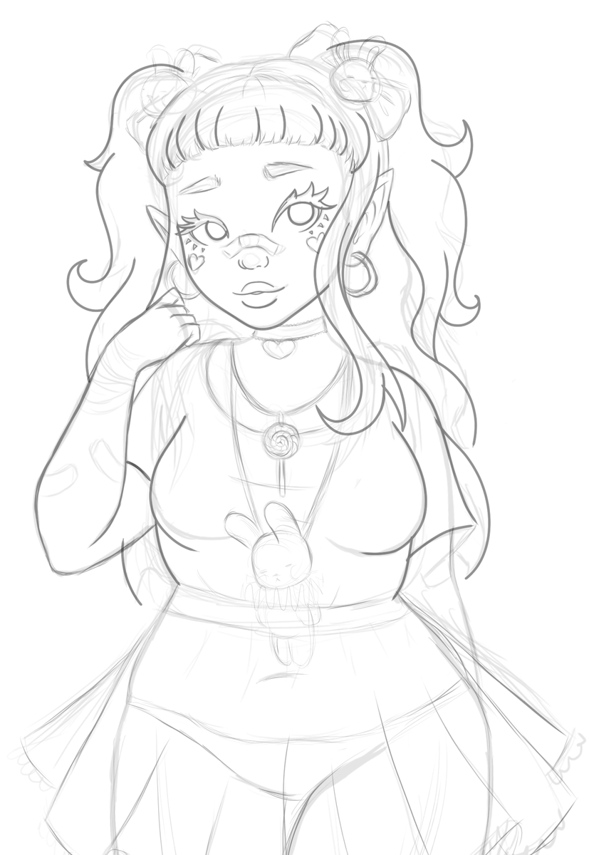 _scribblebunny's tweet photo. First time drawing in the new flat - didn't get very far - just added to an old sketch :') https://t.co/YtfgMjluGV