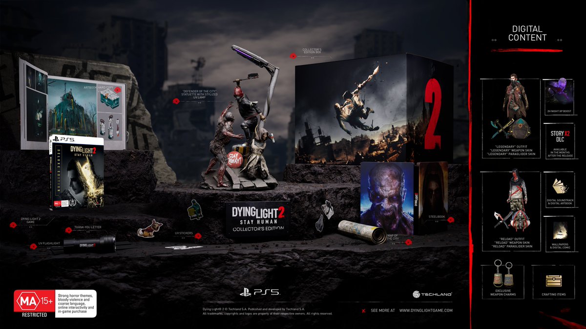 To celebrate our 3rd birthday, we are going to be giving away some presents!
For your chance to win a very limited Dying Light 2 CE for PS5!

✅Like, retweet and follow 
💬And tell us how would you celebrate your birthday in a zombie apocalypse?