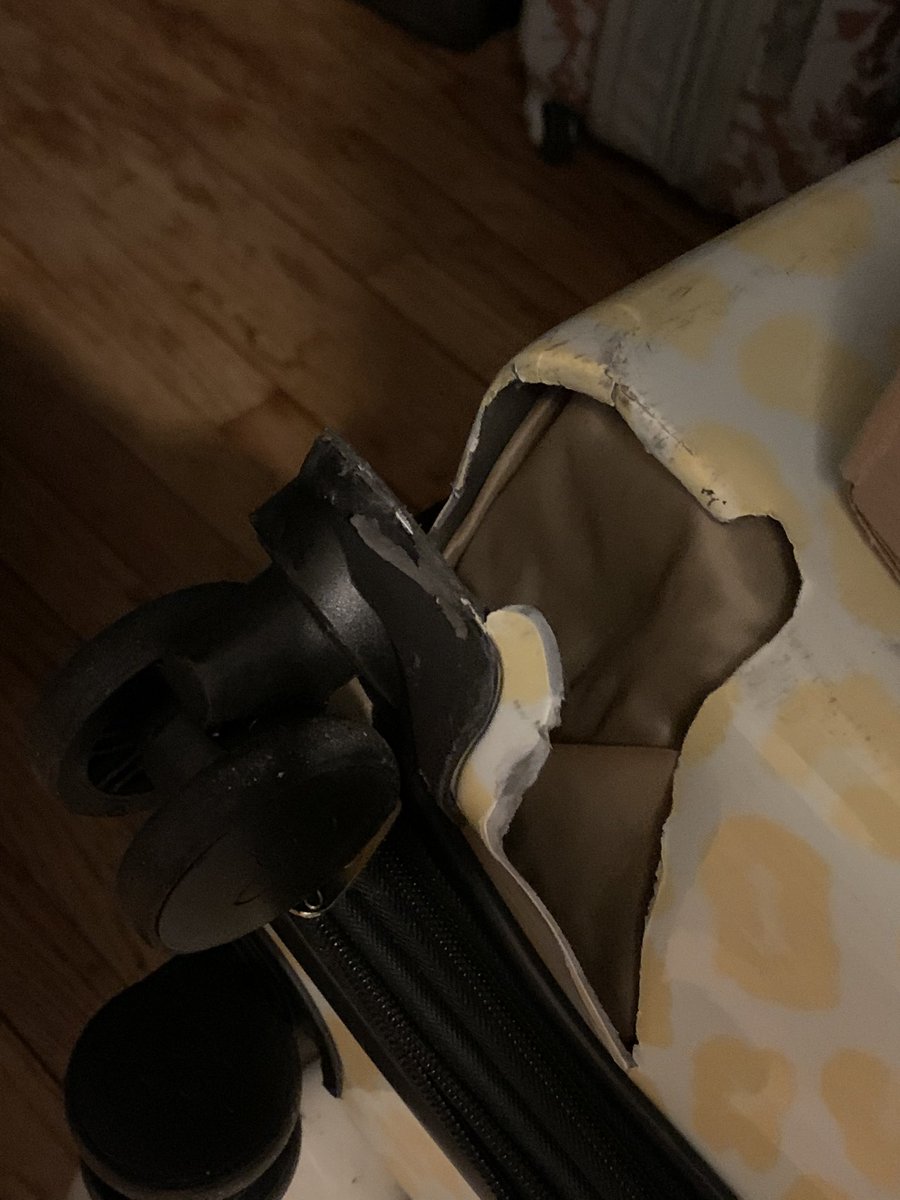 redbonemi's tweet photo. @Delta really!!! This suitcase isn’t 2 months old... https://t.co/pFwe68eNCZ
