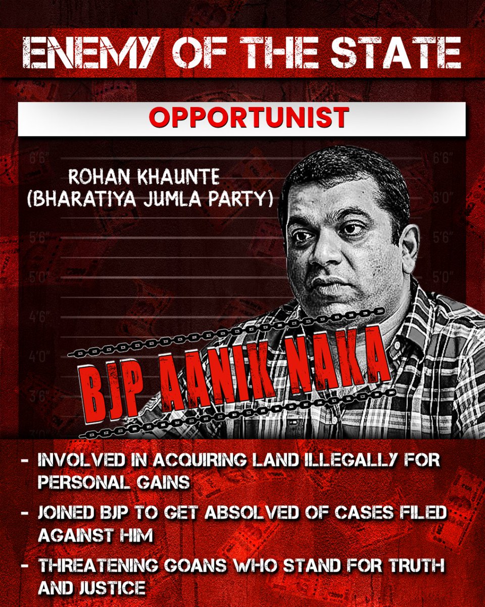 GoaDeservBetter's tweet photo. Goans not for the leader involved in illegal land scams.
Say "NO" to BJP!
#GoaDeservesBetter https://t.co/YWHeXRAl2s