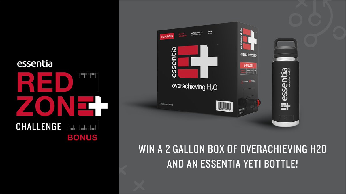 BONUS GIVEAWAY! Be one of the first 5 followers to RT this post and win an Essentia Yeti + Essentia Water 2 Gallon Box prize pack!