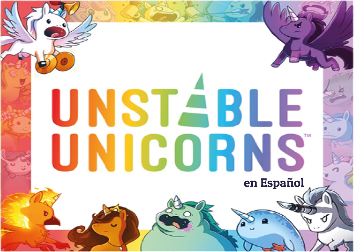 XOGOScuba's tweet photo. 🦄Unstable Unicorns🌈
👉 Crea tu propio ejército de Unicornios y derrota a tus 😏"amigos" en el proceso. ¡Diversión asegurada! 
_____
Traducido al Español, apto para adultos y niños, de 2 a 8 personas, duración entre 30 y 60 min aprox, 99 cartas. 
#juegosdemesa #cartas https://t.co/U57Ba6A6Tj