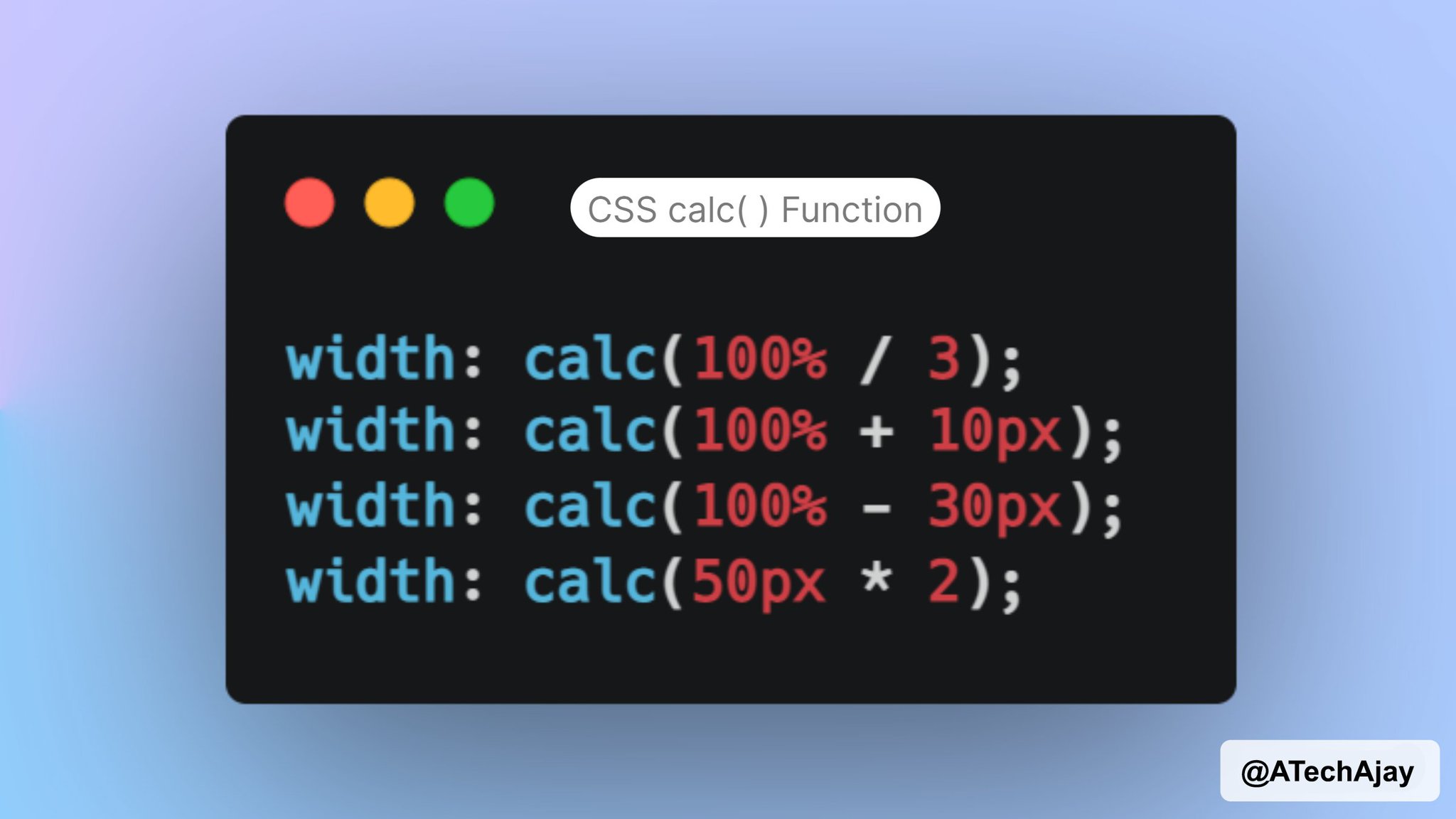 Ajay Yadav on X: "📌 Do you know?? - What is CSS calc( ) function? - What is the use of the CSS calc( ) function? - Why CSS calc( ) function Ajay Yadav on X: "📌 Do you know?? - What is CSS calc( ) function? - What is the use of the CSS calc( ) function? - Why CSS calc( ) function