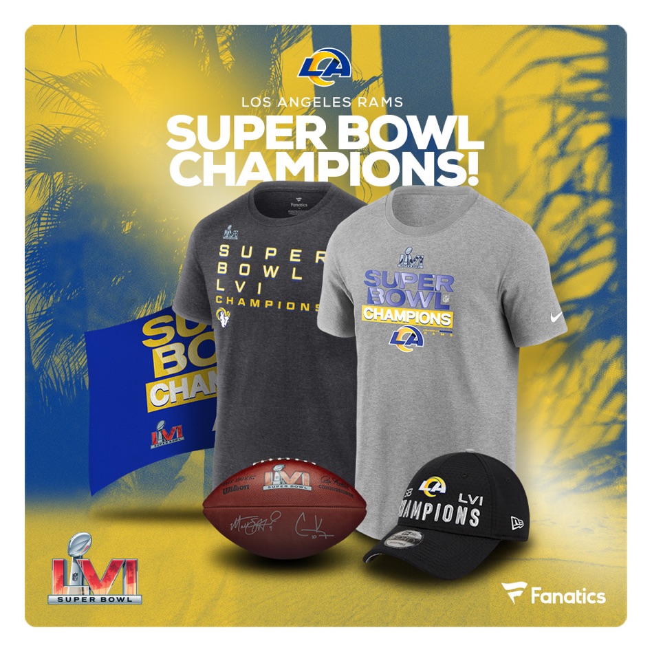 Nike x LA Rams Super Bowl LVI Champions gear