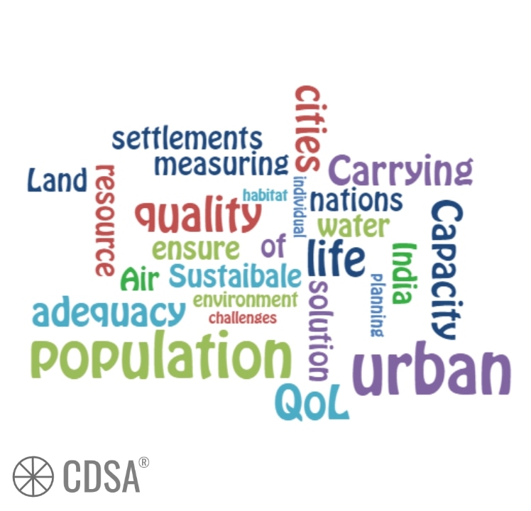 CDSAIndia's tweet photo. Overcrowding in cities disturbs the "balance sheet" of resources available for each citizen leading to a lower per capita quality of life. Ensuring the carrying capacity of cities in order to sustain a good quality of life is the new puzzle in settlement planning.  #CDSA #QCM 1/2 https://t.co/K4C5bibzez