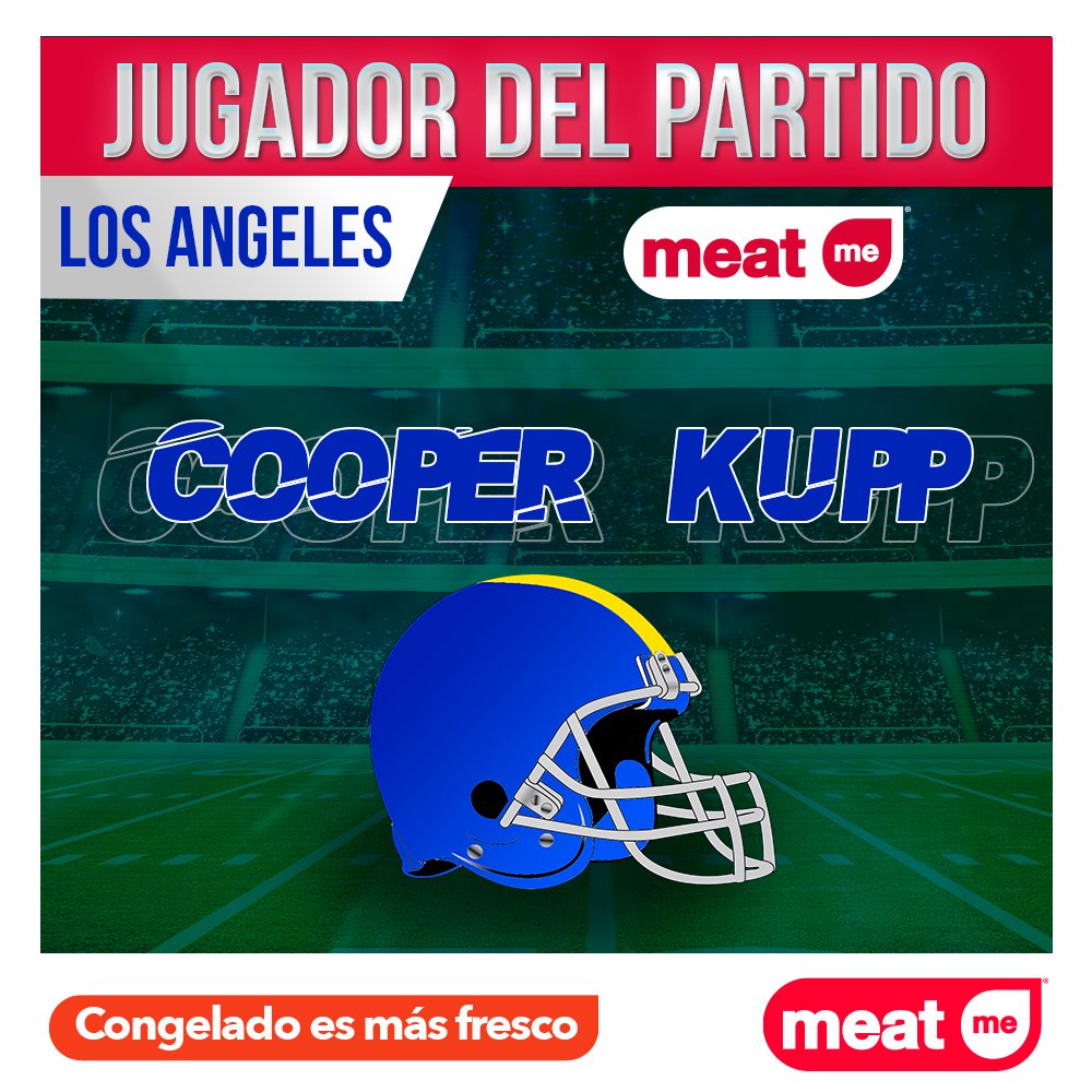mediotiempo's tweet photo. ¡Cooper Kupp es el jugador del partido!
El resultado es presentado por @MeatMeMx la tienda con más de 400 productos congelados.
#EmparrilladosMeatme #CongeladoEsMasFresco #MeatmeMX https://t.co/MHickgAGvP