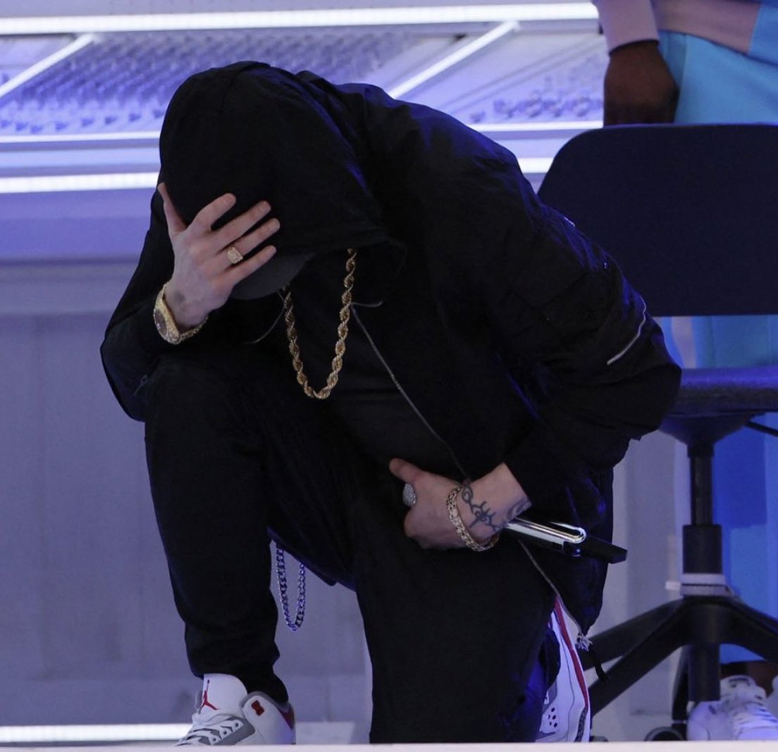 .<a href="/Eminem/">Marshall Mathers</a> performed at the Super Bowl tonight in front of the entire world, while Kid Rock sat on his urine soaked couch, drinking a warm, flat, Budweiser, licking the Funyun dust off of his yellow, cigarette stained fingers, mumbling something about a Bullgod to his Trump poster