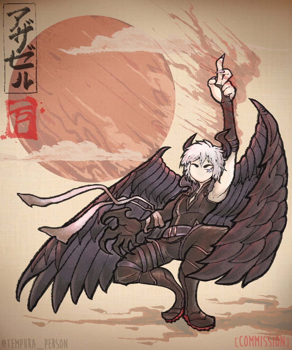 tempura_person's tweet photo. Commission work for @MoochiBalls, 
of Azazel from Granblue Fantasy.
Thanks for the support! https://t.co/oH16fcI934