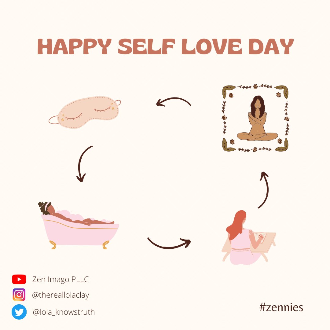 Happy Self Love Day #Zennies! In order to have reciprocity in all relationships; we must first have it with self. This demonstrates Self Love which is a key factor in all relationships as love=respect. Are you affirming yourself daily? #selflove #SelfLoveDay