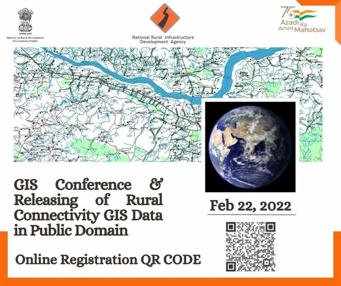 NisarHogaya's tweet photo. PMGSY is releasing GIS data for 10 lakh habitations, 25+ lakh km rural roads, 50,000+ km of PMGSY-III proposals under Government's Open Data License!

Building both physical &amp; digital goods. 

Join the virtual event on 22nd Feb for more details.
https://t.co/JGyeMhzsD5 https://t.co/EBSMcOdrPy