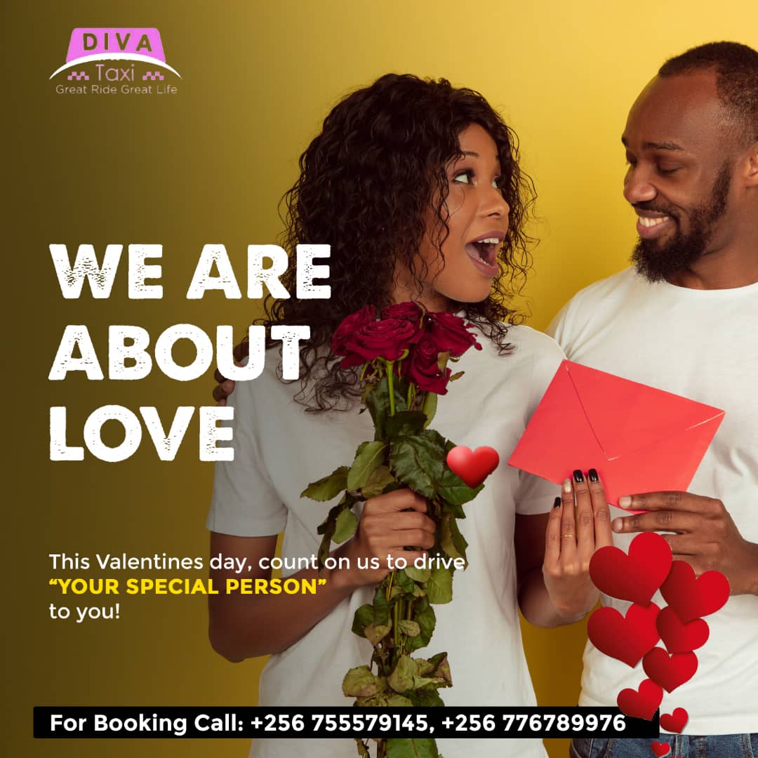 Wondering how your 'Special person' will be joining you this Valentine's day? Worry no more! Book us at Diva Taxi to bring her right where you are! 

For a great ride call us on 0755579145 0776789976