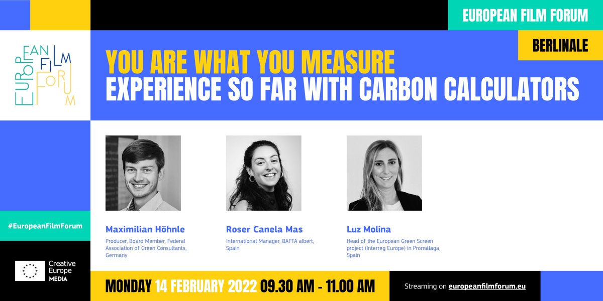 Joins us live at the #Berlinale for the first 2022 instalment of the #EuropeanFilmForum on making the audiovisual industry more sustainable. 

Monday 14 Feb 9:30-11:00 

europeanfilmforum.eu