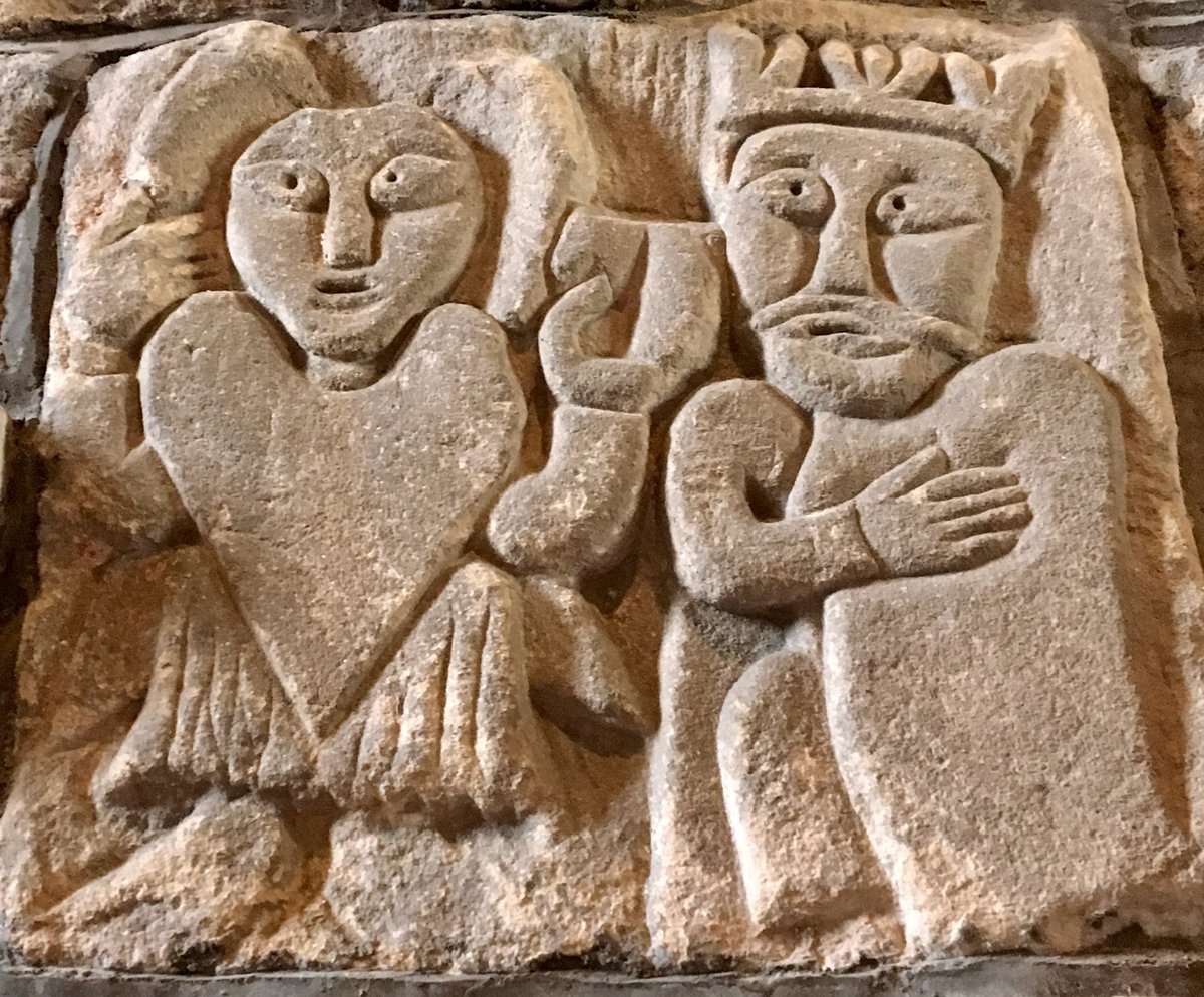 A big heart for St. Valentine’s Day! The ‘King and Queen’ carving from St. Mary’s Church at Wirksworth in Derbyshire. The carving is possibly Anglo-Saxon in date. #ValentinesDay2022