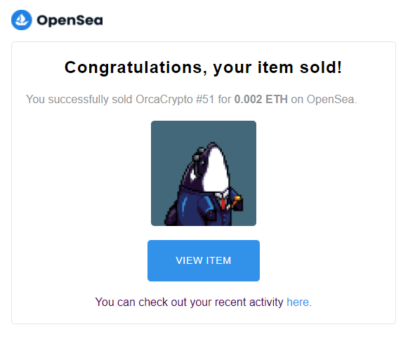 orcadripsociety's tweet photo. #OrcaCrypto #51 Sold!
Big thank you for the awesome collector, @gaia_crypt for adopting the young business orca, also for supporting me✨
❤ Hope you happy with the orca
#NFTSold #NFTs #NFT #NFTCommunity #openseanft #Sold https://t.co/gE1QTER8A6
