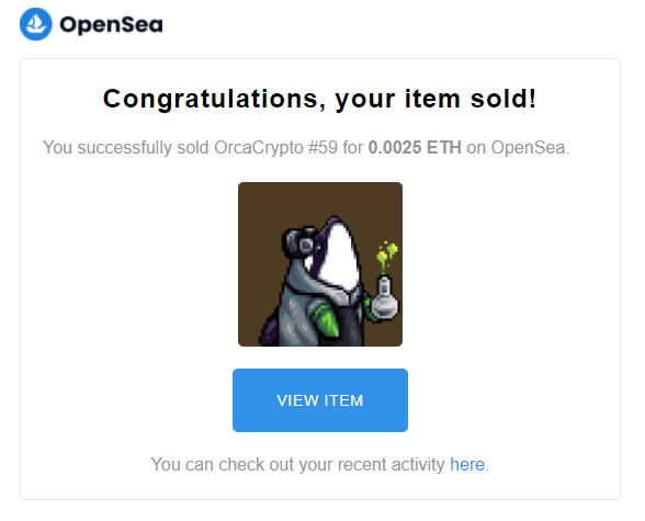 orcadripsociety's tweet photo. #OrcaCrypto #59 Sold!
Big thank you for the awesome collector, @JackalopeCrew🐬❤ for adopting the alchemist orca, also for supporting me✨
❤ Hope you happy with the orcas
#NFTSold #NFTs #NFT #NFTCommunity #openseanft #Sold https://t.co/OkuonT0wpu