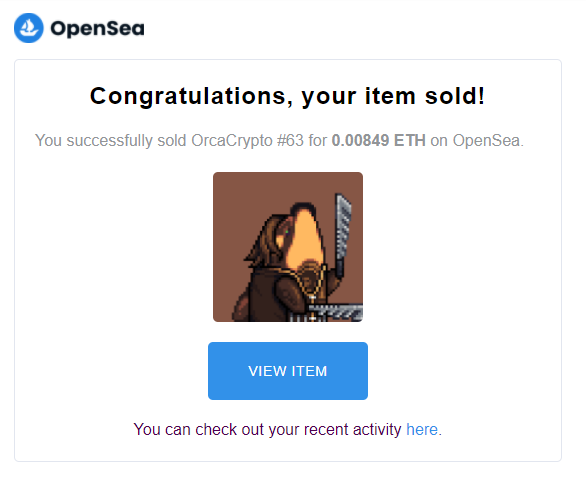 orcadripsociety's tweet photo. #OrcaCrypto #63 Sold!
Big thank you for the awesome collector, https://t.co/BQdi9EPdyd🐬❤ for adopting the machete orca, also for giving me big support✨
❤ Hope you happy with the orcas
#NFTSold #NFTs #NFT #NFTCommunity #openseanft #Sold https://t.co/3uAwN3osCX