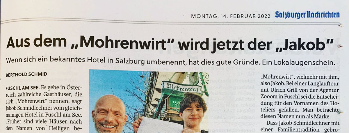 blackaustria1's tweet photo. Danke Salzburger Nachrichten @sn_aktuell: Aus dem M* Wirt wird jetzt #Jakob. Great work. The struggle continues. https://t.co/9GHHjifg7Z