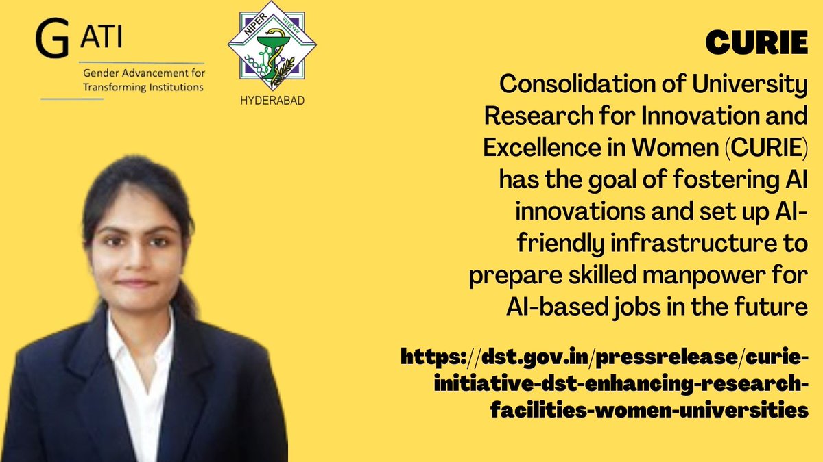 NIPERHyd's tweet photo. #WomenInScience
List of different programs available for Women which are organized by #GovernmentOfIndia
@Pharmadept @mansukhmandviya @OfficeOf_MM @rajneeshtingal @satishkreddy @IndiaDST @DBTIndia #WomenInScienceandTechnology @UNESCO @IndiaatUNESCO @UN_Women @unwomenindia https://t.co/Qnztsm0P7F