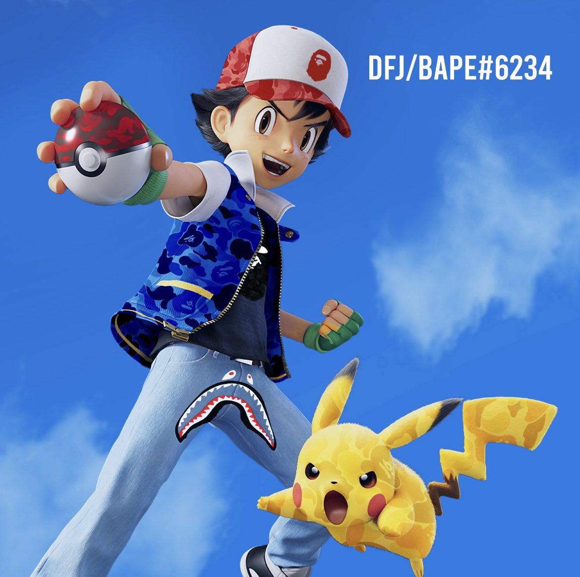 Pokemon x Bape .. 🔥
⚡️x 🦍 
<a href="/bapetaverse/">(B)APETAVERSE</a> #Pokemon 

Made by: DFJ/BAPE#6234