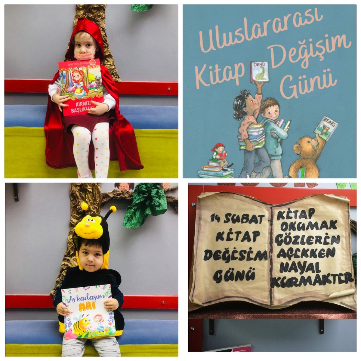 KirmanAysun's tweet photo. Uluslararası Dünya kitap değişim günü📖 arkadaşlarımızla kitaplarımızı paylaşıp, farklı kitapları inceledik. Okudukça öğreniyoruz🤗  #heranımdabahçeşehir
#kitapdeğişimgünü @BKAyvalik @BagderVesile @ErkenCocukluk @tugbaozdinc https://t.co/MHriyUpw5k