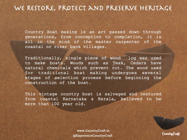 countrycraft's tweet photo. #CountryCraft Restores, Preserve & Promotes Bharatiya Heritage.
This Country Boat is salvaged, restored & preserved from the coastal village in Udupi, Karnataka.
#Heritage #Vintage #Culture #Craft #Boat #Carpenter
email: info@countrycraft.in https://t.co/oHtgHaTa3D